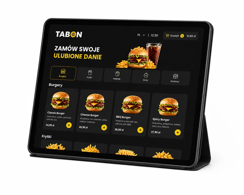 Tablet C-Pad Sunmi z menu TABON do samodzielnego zamawiania